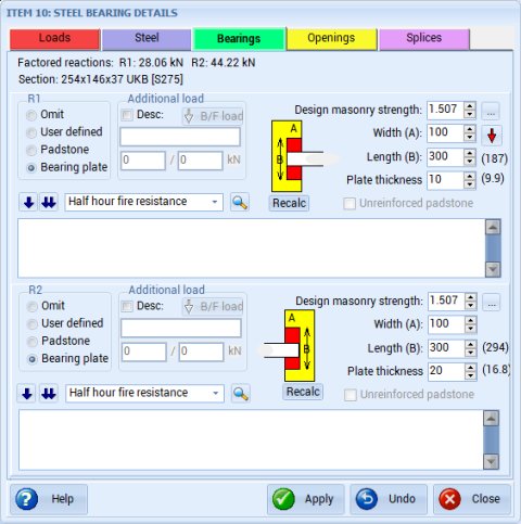 Steel bearing dialog