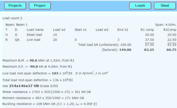 EuroBeam.net steel beam calculation